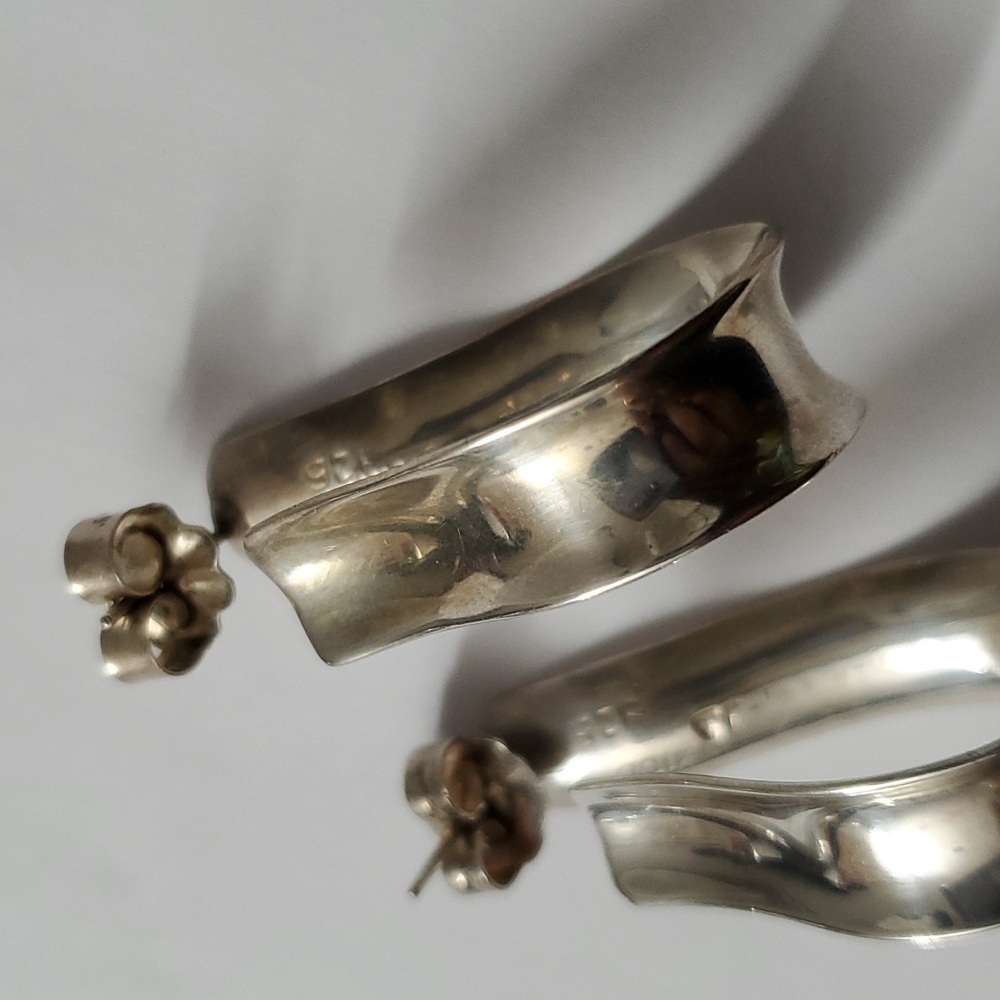 Sterling Silver 925 Solid ‘S’ Post Earrings - image 5